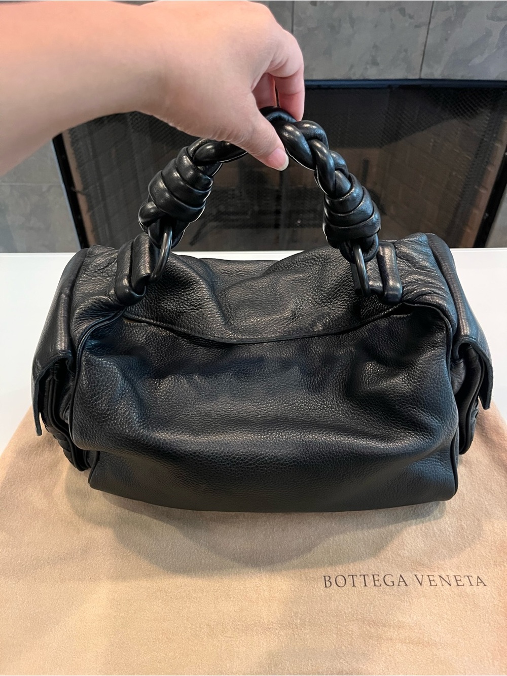 Bottega Veneta Black Cervo Deerskin Cocker Hobo Bag - Excellent Condition